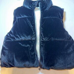 Ci Sono Black Velvet and Sherpa Puffer Vest
